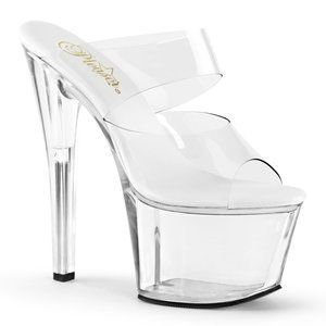 7" Clear Double Strap Platform